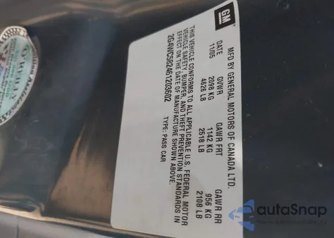 2006 Buick Lacrosse Cx from USA, damaged, VIN 2G4WC582461203602